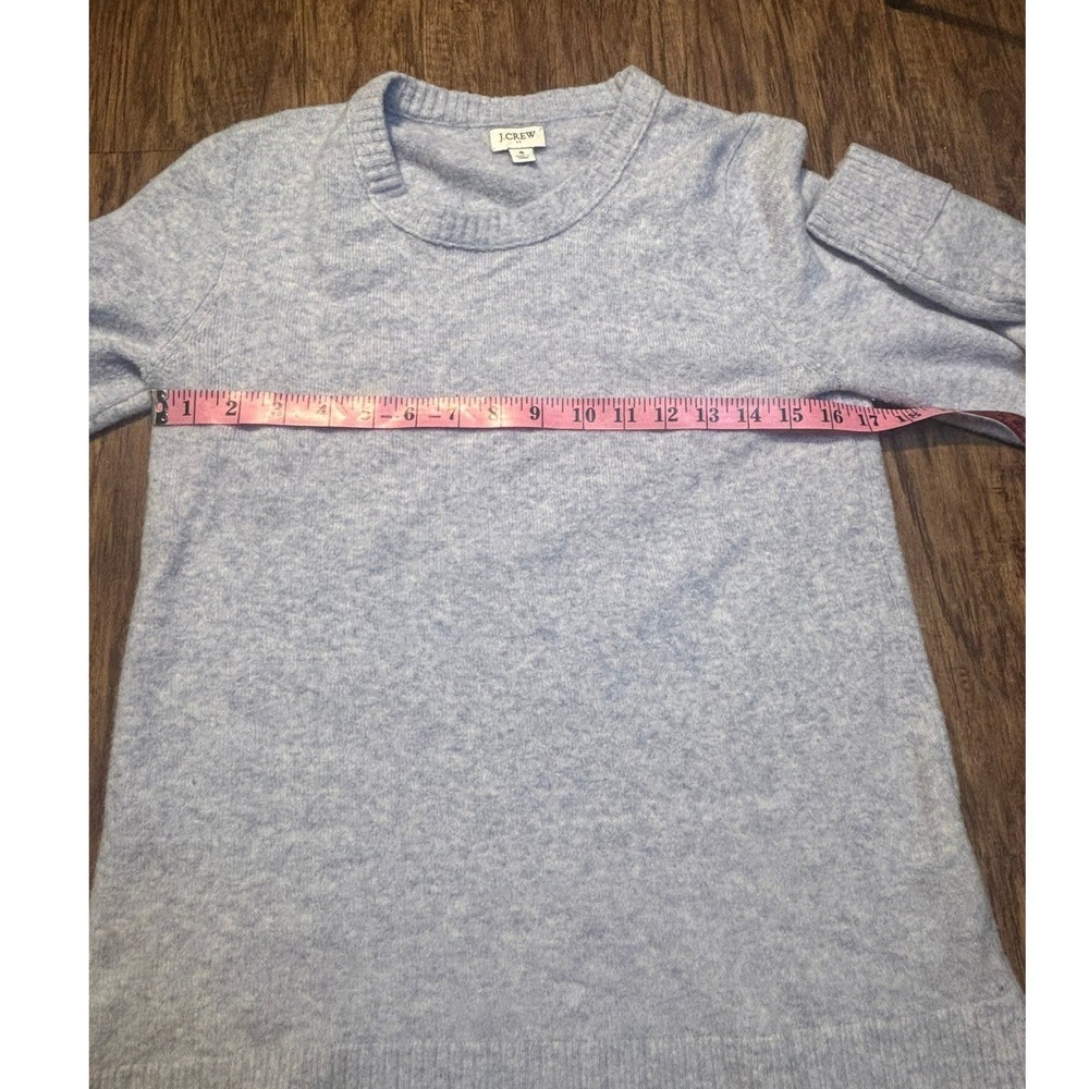 J Crew Light Blue‎ Speckled Knit Crewneck Sweater Long Sleeve cozy warm Size S - Picture 7 of 9